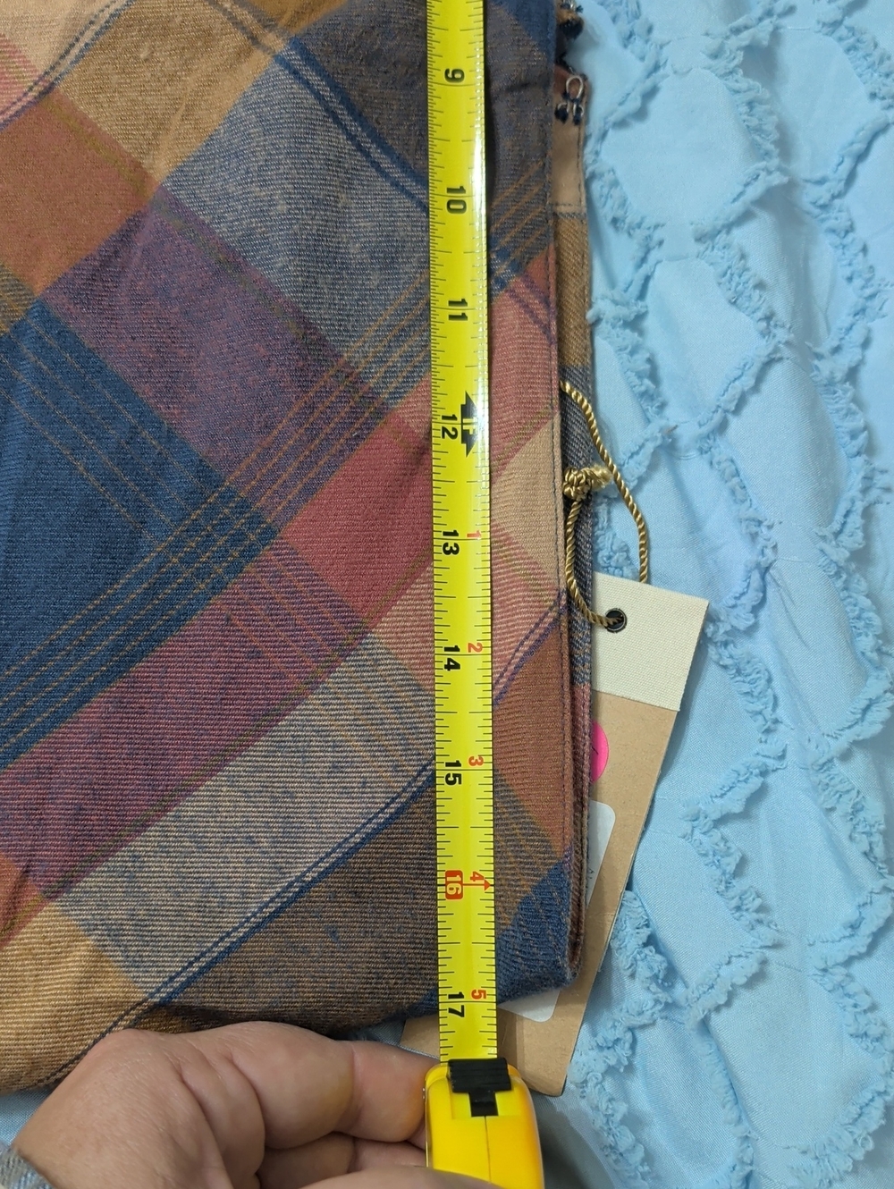 Plaid A-Line Skirt in Navy & Rust - Women Skirt - Picture 8 of 8